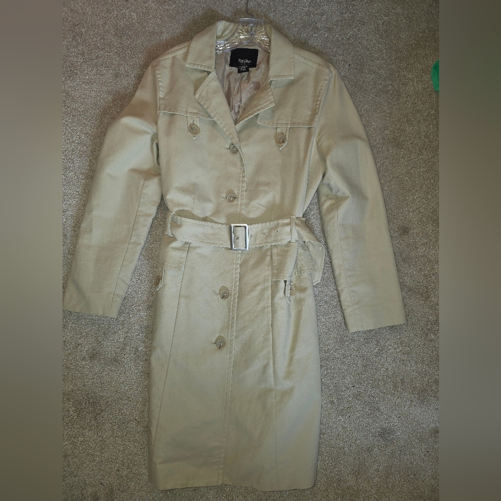 Mossimo trench coat with belt 3/4 Length Size Small - Picture 3 of 7